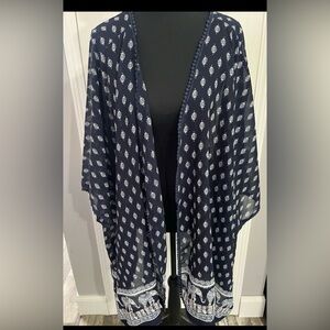 Truth NYC Lightweight Open Front Elephants Cardigan Kimono 3X